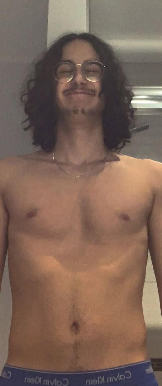 Hussein on day one, before he trained
